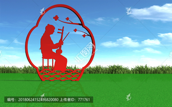 雕塑,二胡,民俗,老人
