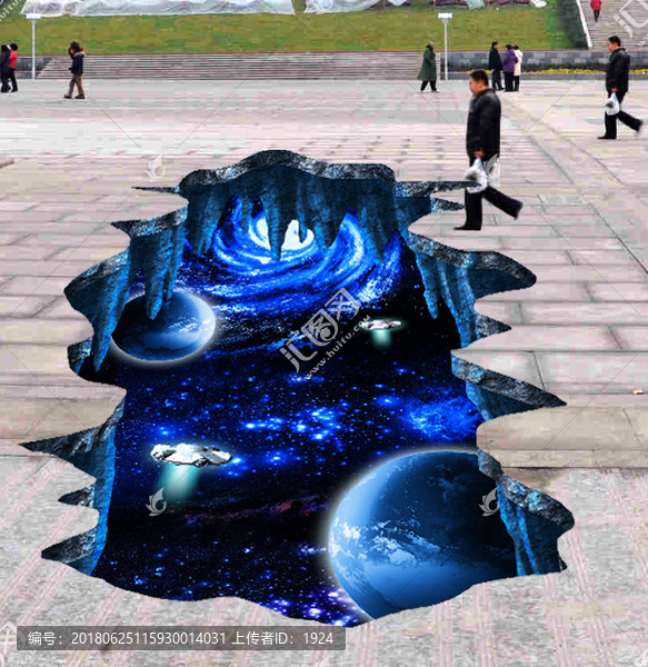 3D地貼3D地畫宇宙星空