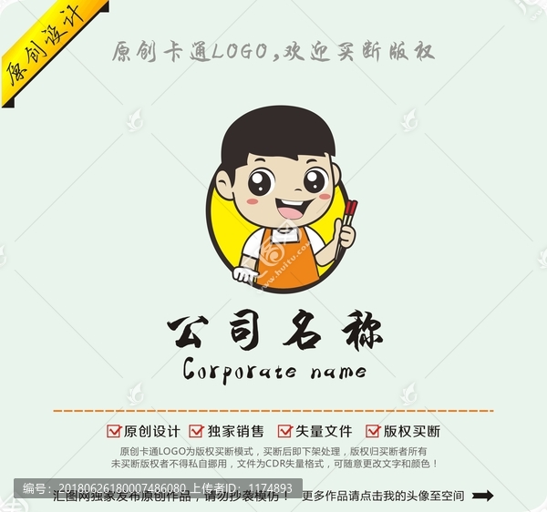 卡通餐飲小廚師logo