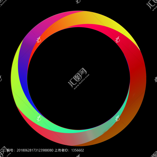 五色圆环可改颜色奥运圆环素材