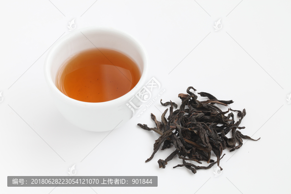 白背景大红袍茶汤