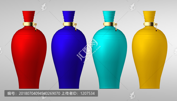 彩色噴涂酒瓶效果圖