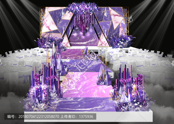 紫色現(xiàn)代高端大理石婚禮