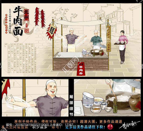 蘭州牛肉面插畫