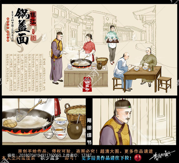 鎮(zhèn)江鍋蓋面插畫