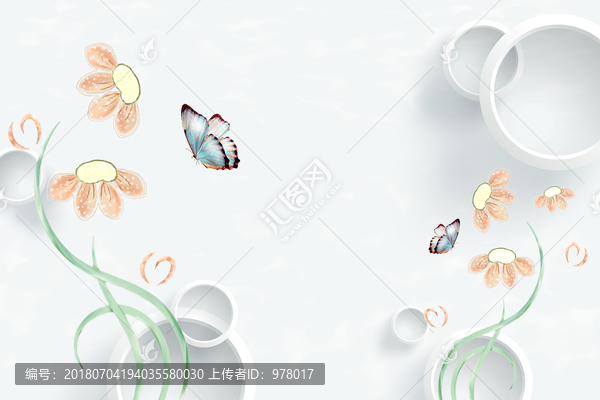 唯美3D立體背景墻