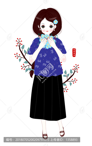女孩插畫