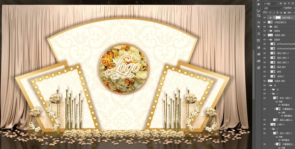 簡約香檳金色系婚禮迎賓區(qū)