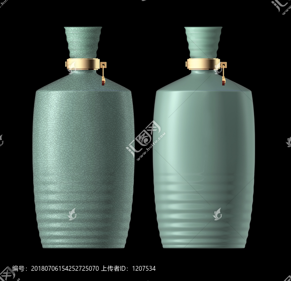 青瓷裂紋釉酒瓶效果圖