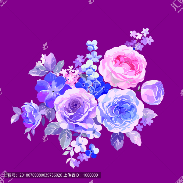 玫瑰牡丹五顏六色的鮮花