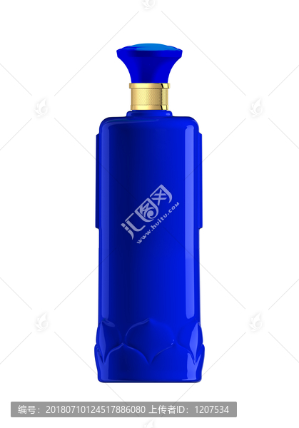藍色酒瓶設計效果圖