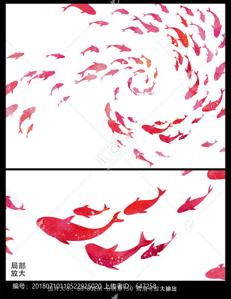 群魚裝飾畫素材180710