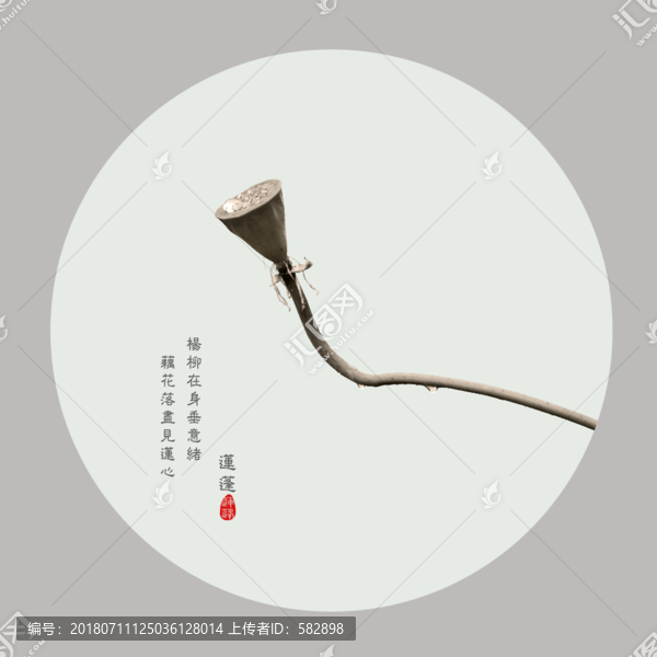 水墨蓮蓬