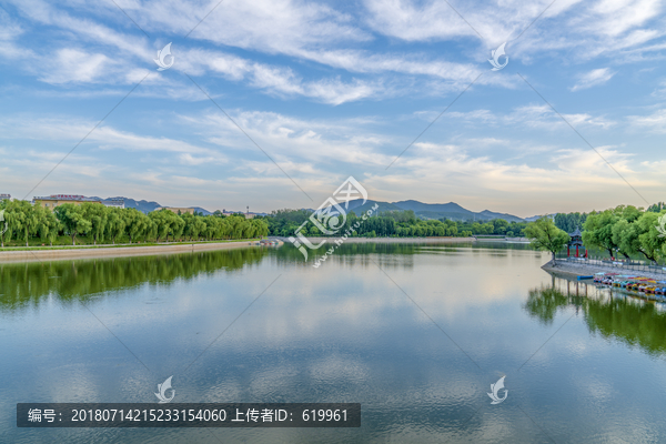 青州南阳湖碧水蓝天风景