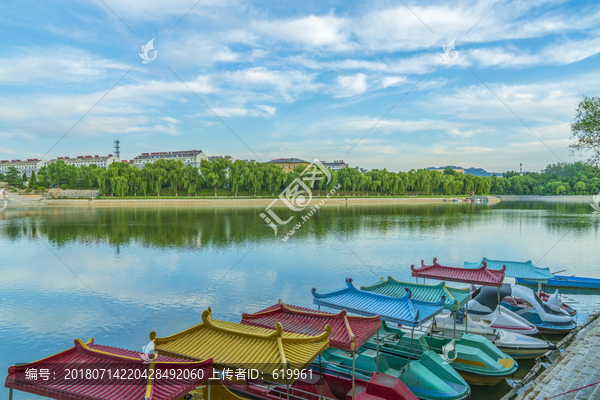 青州南阳湖碧水蓝天风景