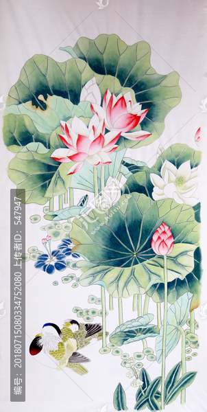 荷花國畫