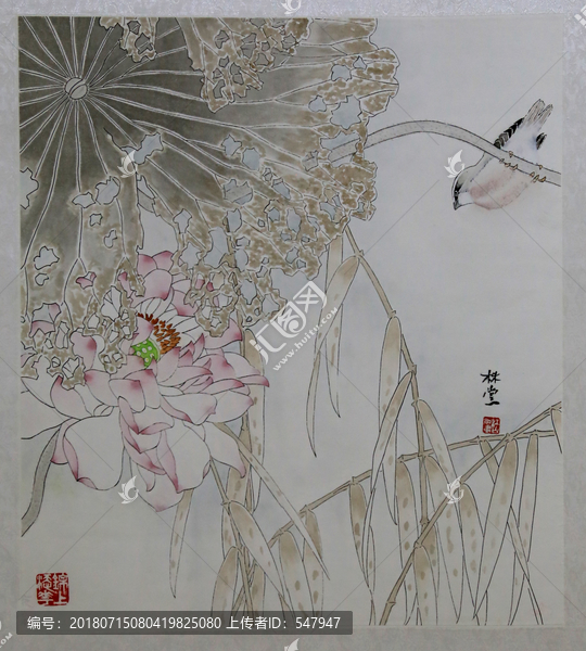 殘荷花鳥
