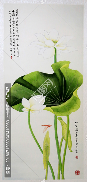 荷花國畫