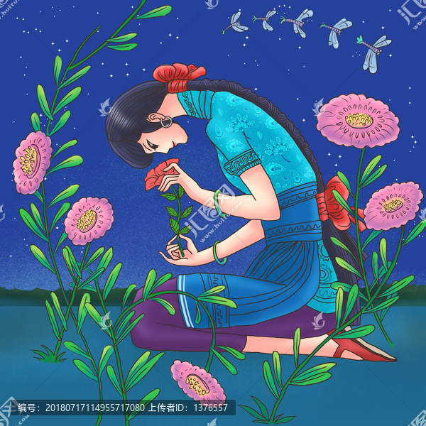 民族插畫裝飾畫