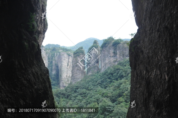 温州乐清雁荡山风景双笋峰蜡烛峰