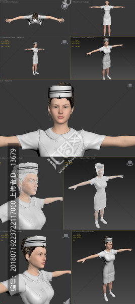 3dmax模型美女护士