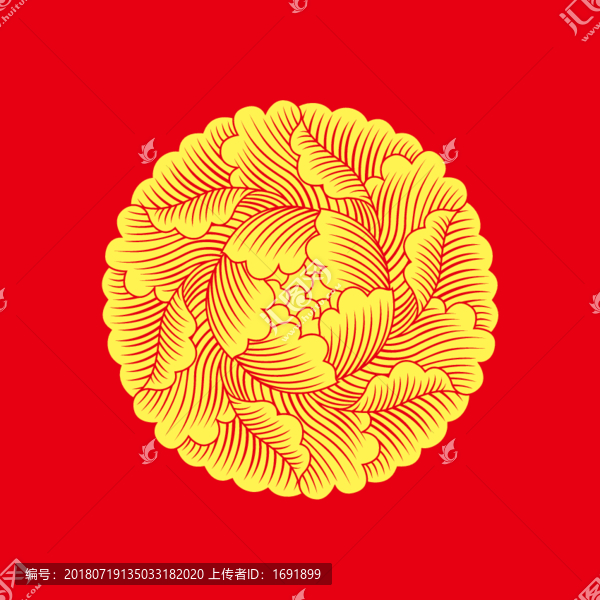 金牡丹團花