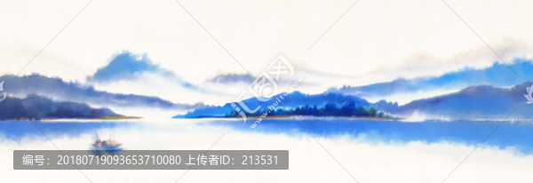 創(chuàng)意山水畫遠山山水畫