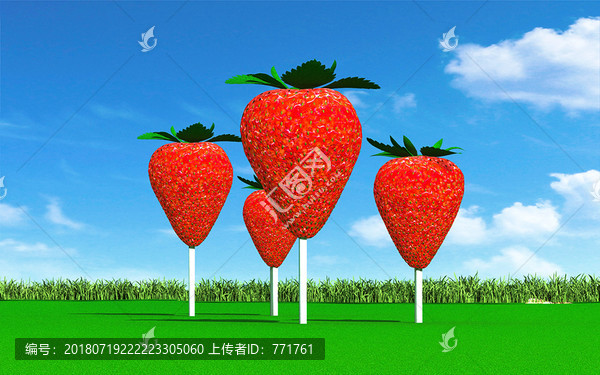 草莓文化雕塑宣傳欄