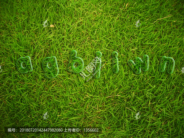 草地背景塑料玻璃字PSD可编辑