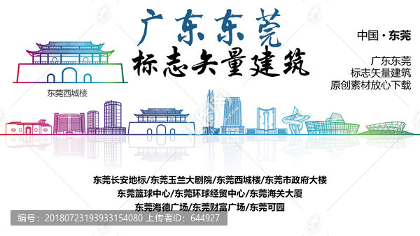 东莞标志性矢量建筑