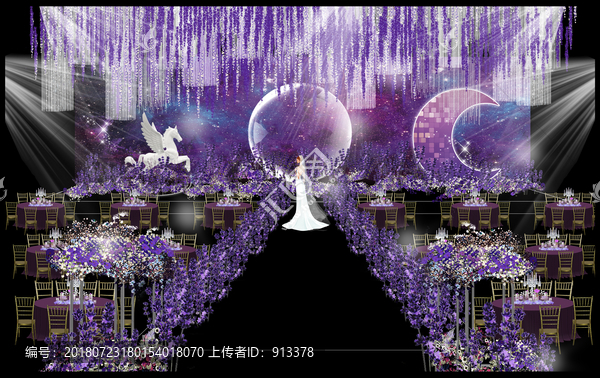 紫色婚禮儀式區(qū)效果圖