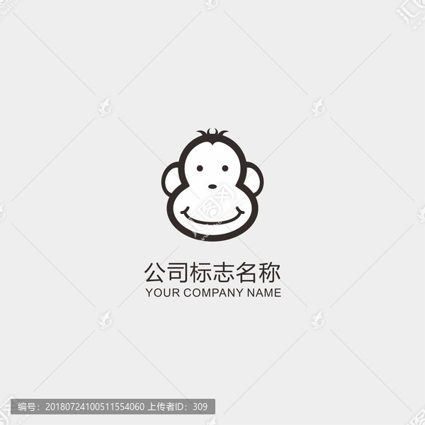 猴子頭像標(biāo)志logo