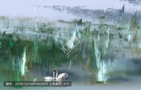 裝飾畫天鵝