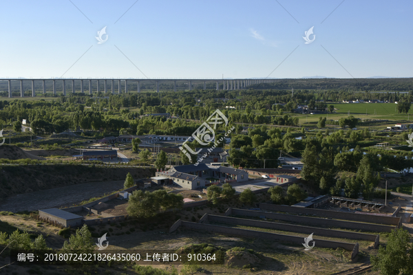 农村黄河平原村景