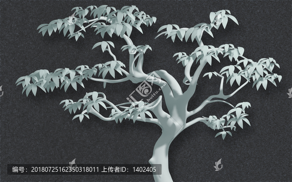 3d立體浮雕一棵樹電視背景墻