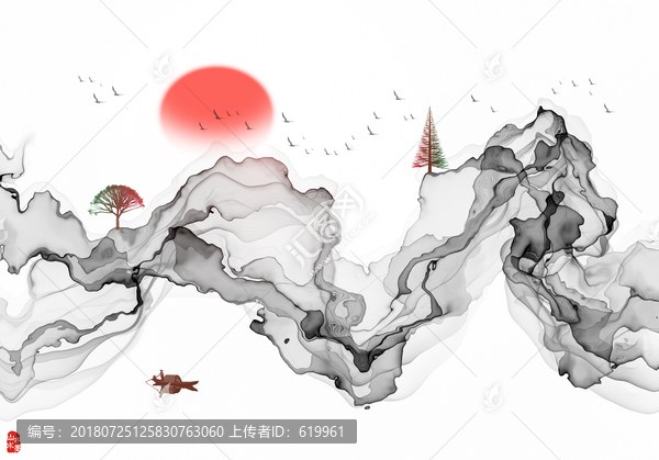 意境山水水墨畫