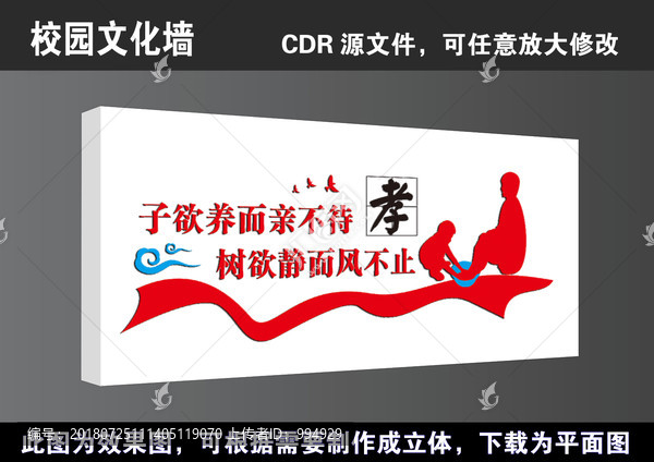 學(xué)校社區(qū)孝敬父母立體文化墻展板