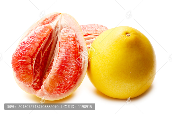 红心柚子白底图片