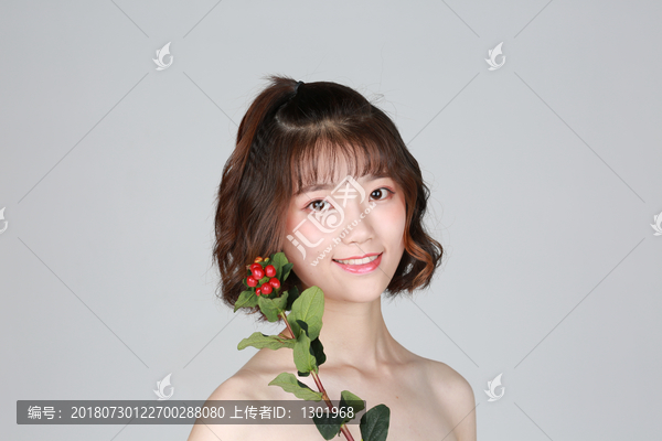 鲜花美女意境花语图