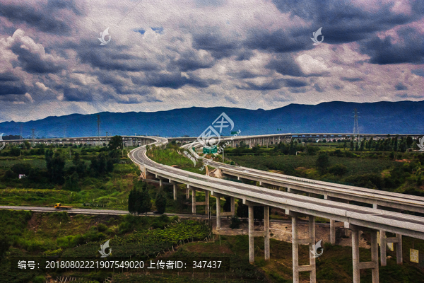 道路油画