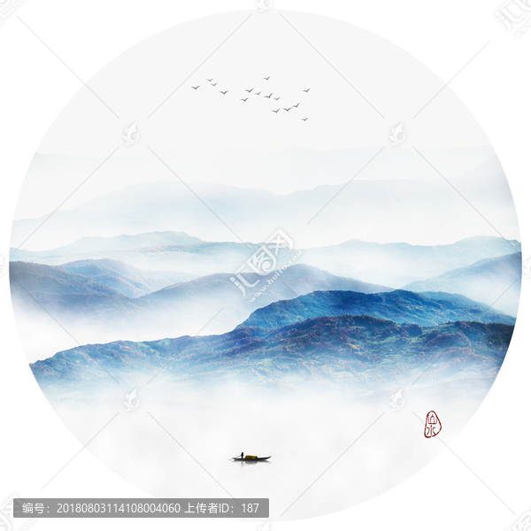 意境山水畫(huà)云霧山水