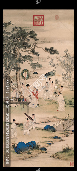 郎世寧弘歷觀畫圖