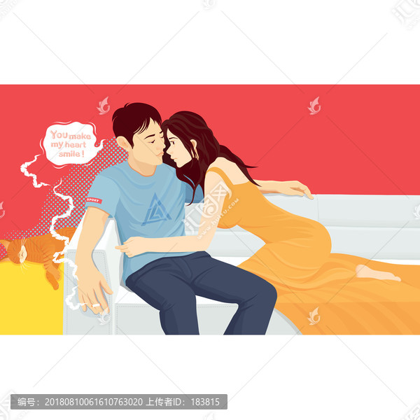 情侶戀人插圖
