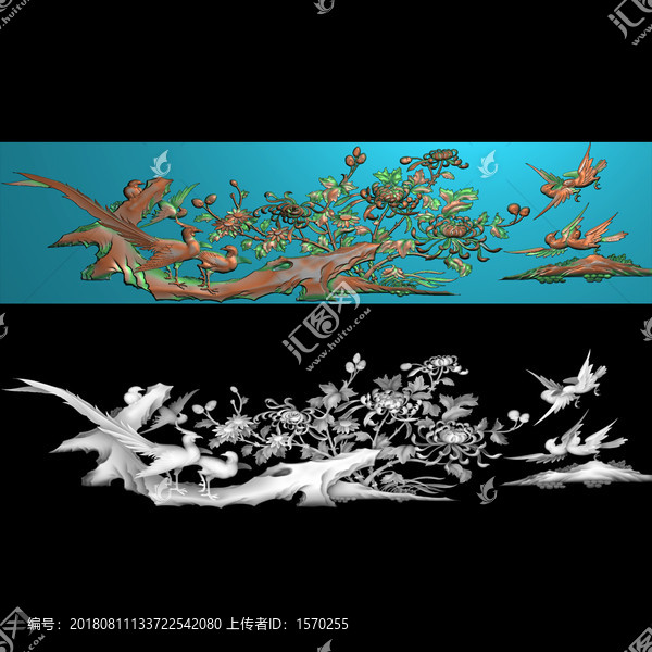百鳥羅漢床扶手