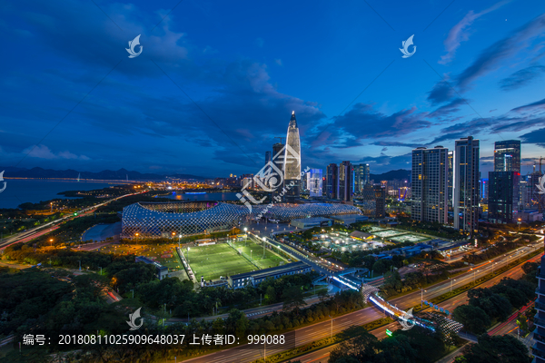 深圳湾体育中心夜景