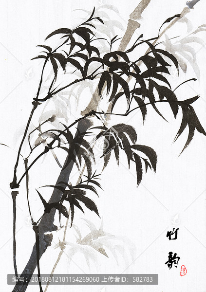 墨竹圖水墨國畫
