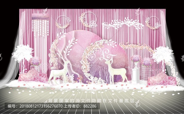 淺紫色婚禮背景效果圖設(shè)計