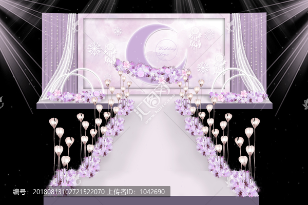 紫色婚禮主舞臺(tái)