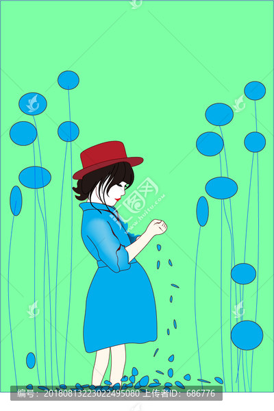 封面女孩插畫