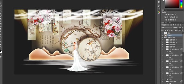 新中式婚禮舞臺(tái)效果圖